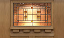 Clopay Craftsman Collection FF3321 with Optional Dentil Shelf and CIMARRON Glass 